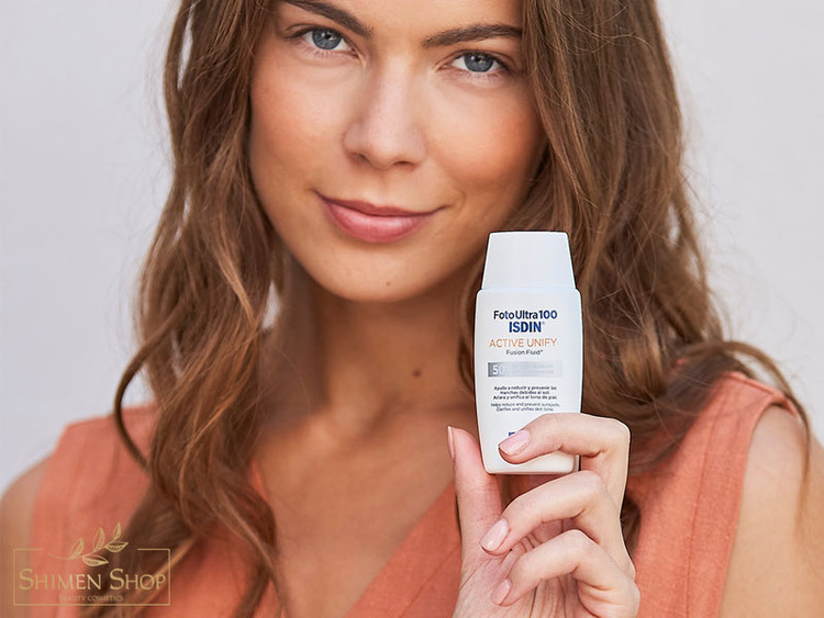 خرید و قیمت ضد آفتاب اکتیو یونیفای فیوژن فلوئید بی رنگ ایزدین ضدآفتاب ضدلک قوی ایزدینIsdin Active Unify