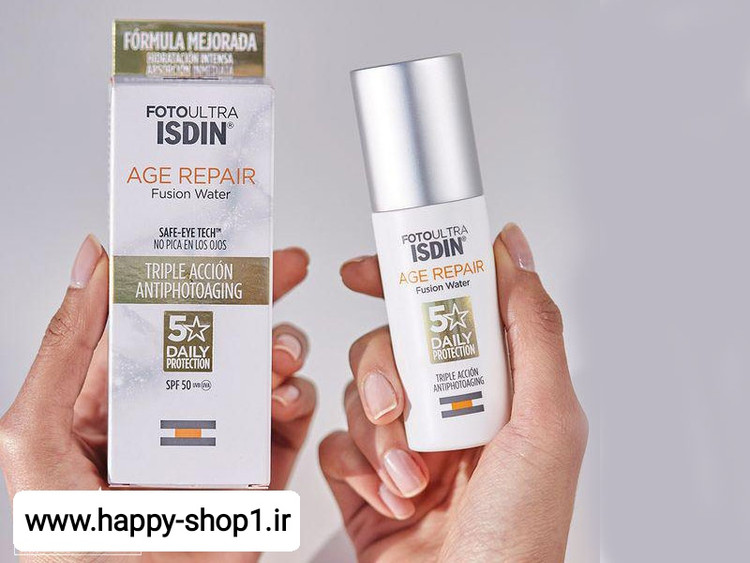خرید و قیمت ضد آفتاب فیوژن واتر جوان ساز ایزدین (بیرنگ) Isdin age repair fusion water