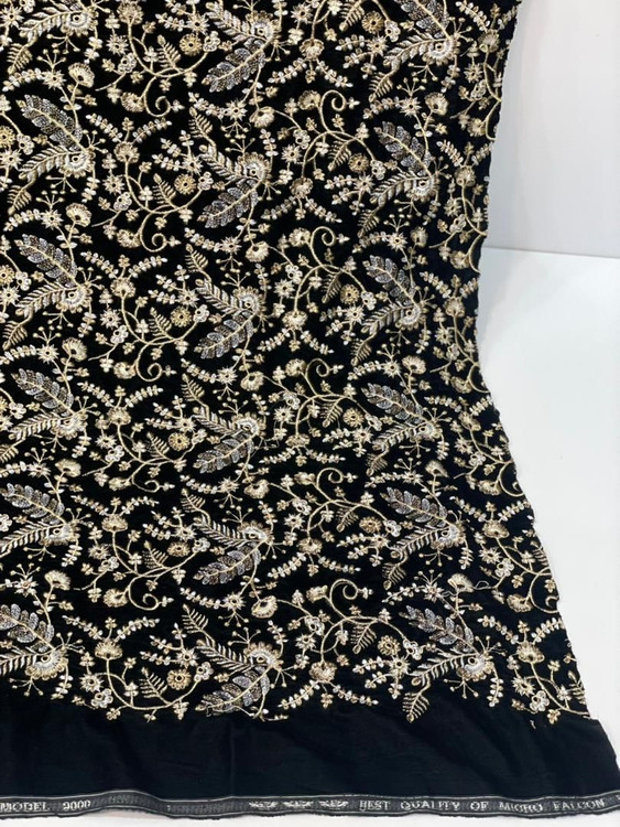 خرید و قیمت پارچه مخمل سوزندوزی مجلسی مخصوص دوخت مانتو و کت