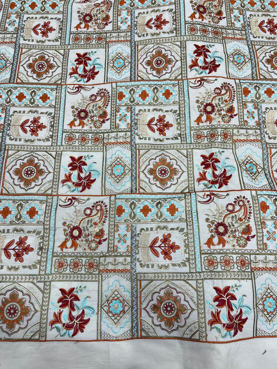 پارچه لینن سوزندوزی مناسب برای دوخت مانتو و کت و خرجکار