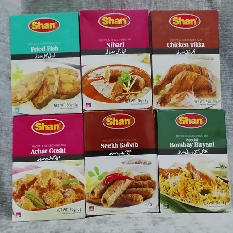 خرید اینترنتی پک طلایی انواع ادویه از برند بینظیر شأن ( جین شش عددی ادویه شان در طعم های مختلف و خوشمزه) ادویههای اصل و درجه یک