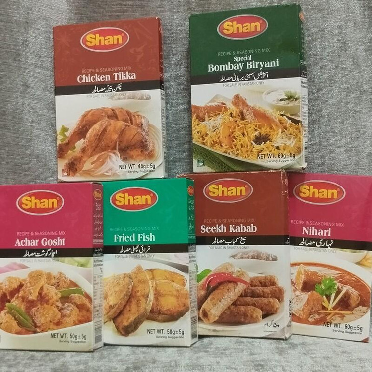 سفارش اینترنتی پک طلایی انواع ادویه از برند بینظیر شأن ( جین شش عددی ادویه شان در طعم های مختلف و خوشمزه) ادویههای اصل و درجه یک