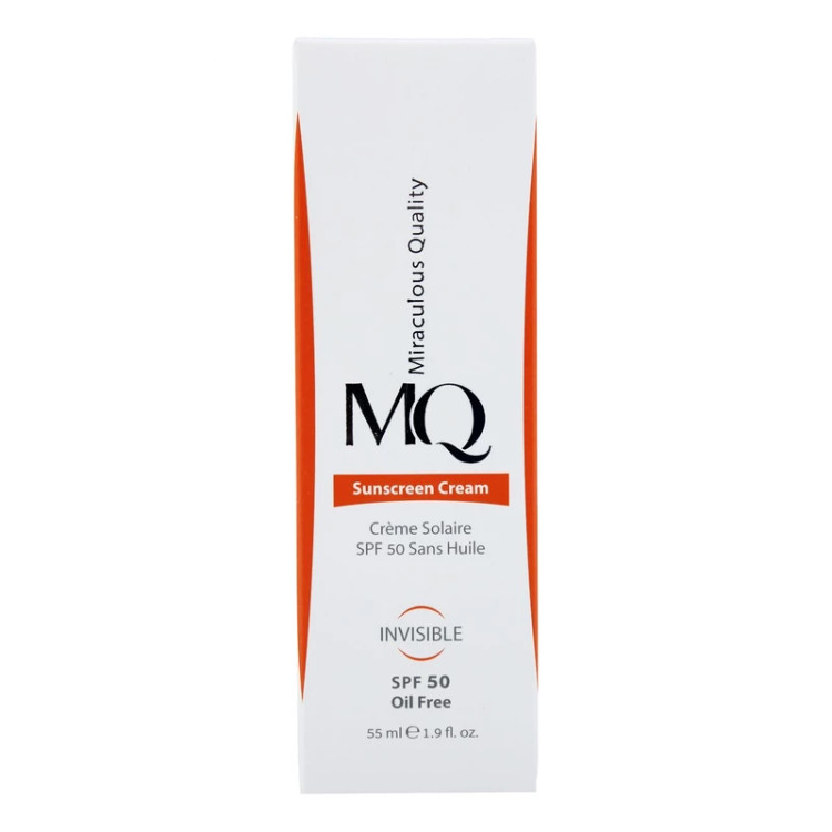 قیمت کرم ضدآفتاب اویل فری ام کیو اصل و درجه یک ( کرم ضد آفتاب بی رنگ ام کیو مدل INVISIBLE) spf50