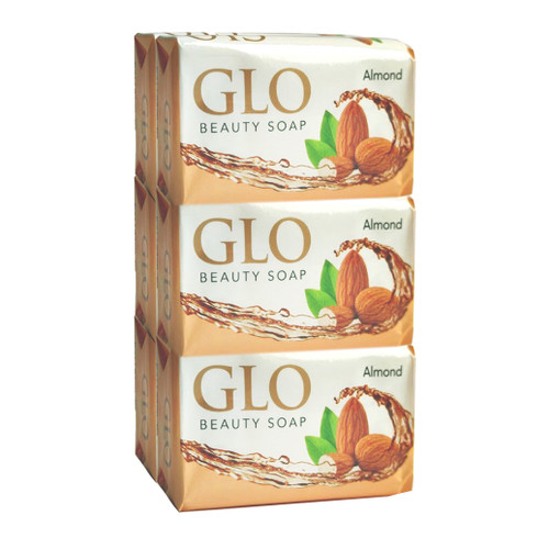 صابون GLO با رایحه های مختلف Almond در بسته های 6 عددی صابون های حاوی (بادام، لیمو، زیتون، گل رز، شیر)