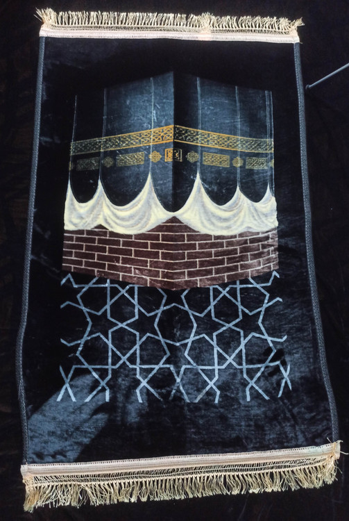 خرید اینترنتی جانمازی وارداتی خانه خدا،بیت الله سایز بزرگ جنس مخمل زیره ترمزدار و ضدلغزش