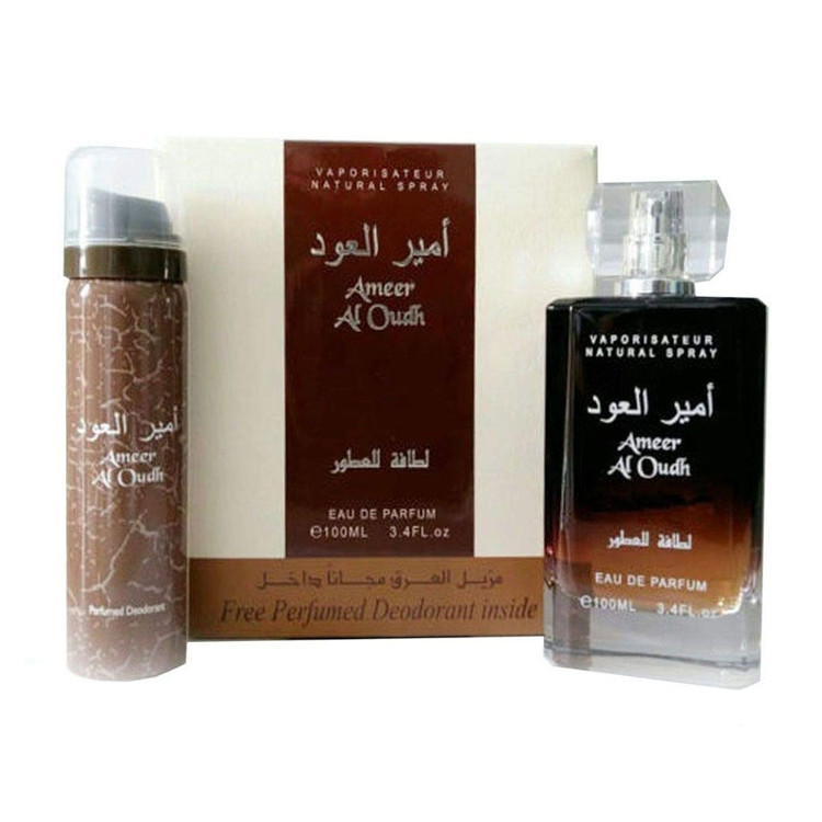 سفارش اینترنتی عطر امیر العود برند لطافه 100 میل همراه با اسپری