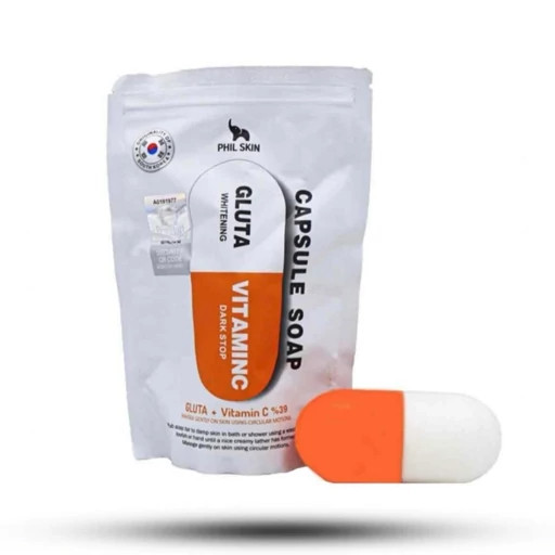 خرید و قیمت صابون کپسولی سفید کننده قوی گلوتاتیون فیل اسکین کره ای با 39درصد ویتامین سی