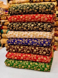 سفارش اینترنتی پارچه حریر سوزندوزی مجلسی حاشیه دار و بسیار شیک فروش فقط متری