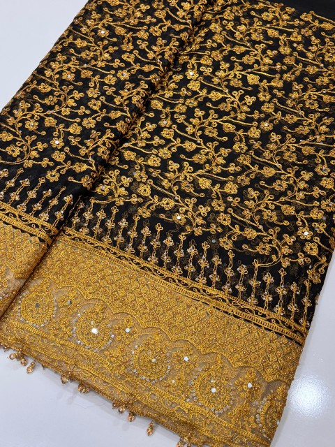 خرید پارچه حریر سوزندوزی مجلسی حاشیه دار و بسیار شیک فروش فقط متری