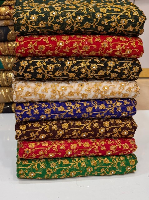 قیمت پارچه حریر سوزندوزی مجلسی حاشیه دار و بسیار شیک فروش فقط متری