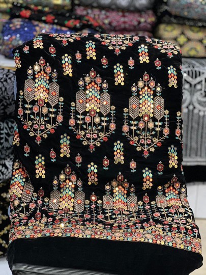 خرید و قیمت پارچه مخمل سوزندوزی شیک و مجلسی فروش فقط متری