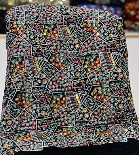 خرید و قیمت پارچه مخمل سوزندوزی شیک و مجلسی فروش فقط متری